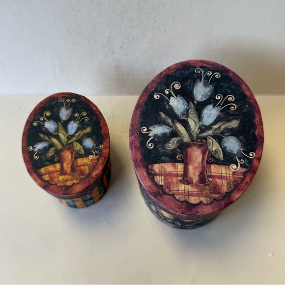 "Bob's Boxes" Decorative Small Floral Boxes "Primitive Tulips" Collection - Picture 5 of 12